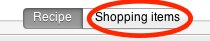 Shopping item tab